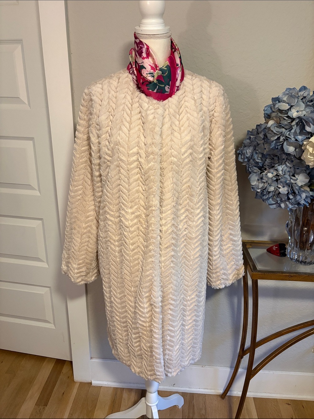 Cream Cozy faux fur car coat - Women's Intimates & Sleepwear
